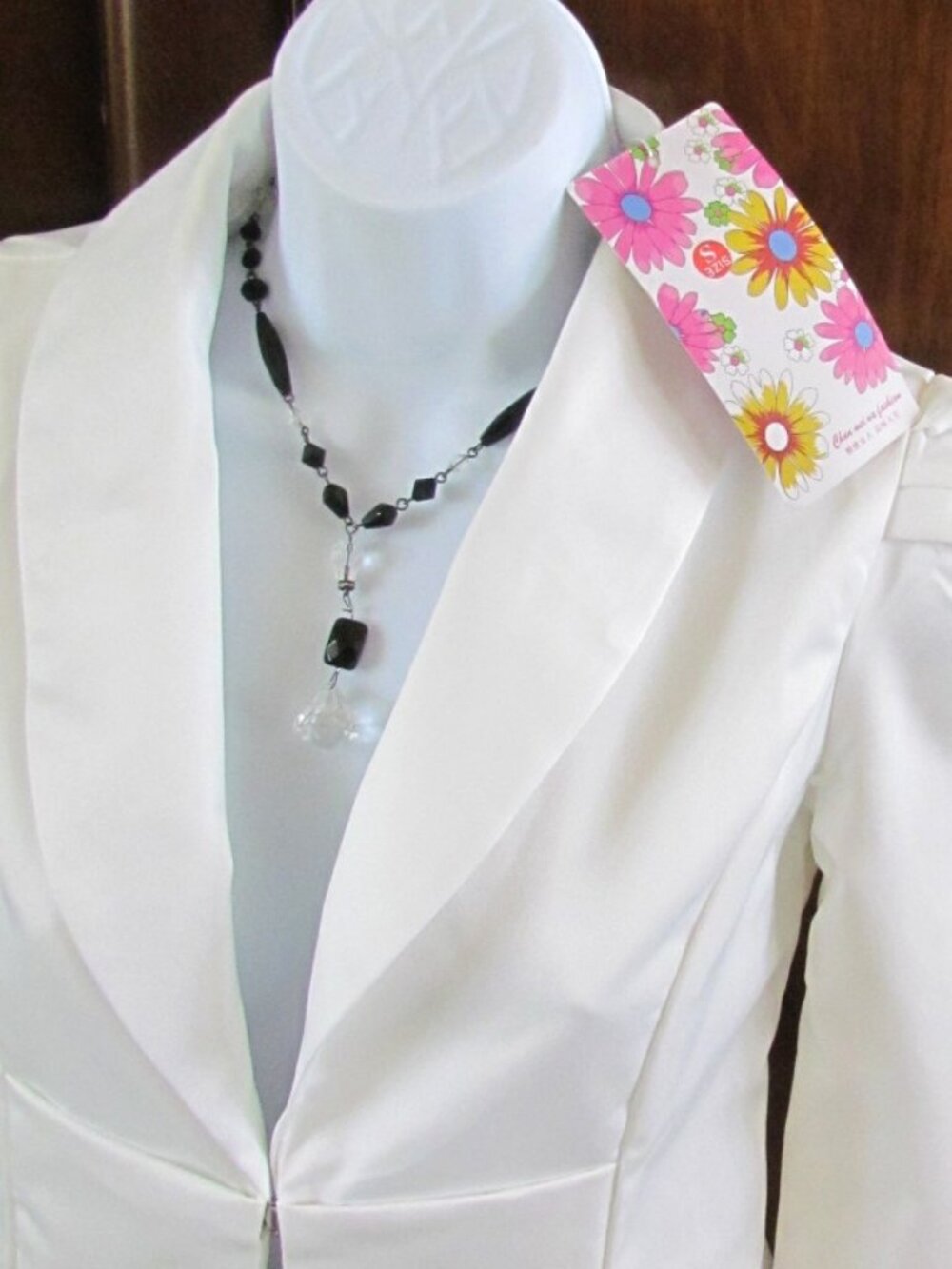WHITE BLAZER, S, DRESSY LINED JACKET, BEAUTIFUL DESIGN by CHUN MEI NA, NWT - Picture 2 of 7